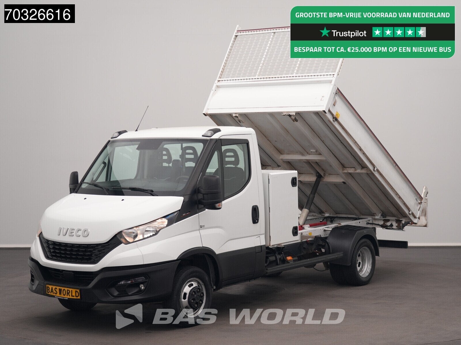 Iveco Daily 35C16 3.0L Kipper met Kist Dubbellucht 3,5t Trek, Auto's, Bestelwagens en Lichte vracht, Stof, Gebruikt, Euro 6, 4 cilinders