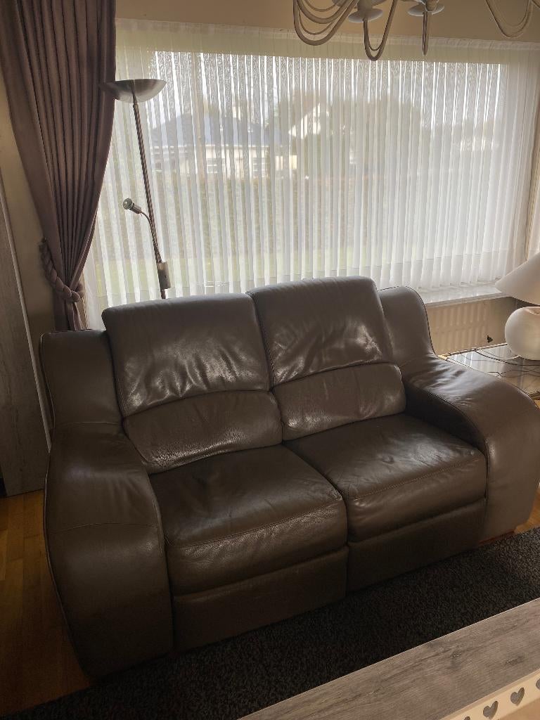2-zit zetel + 3-zit zetel (grijs), Huis en Inrichting, Ophalen, 250 tot 300 cm, Gebruikt, Driepersoons