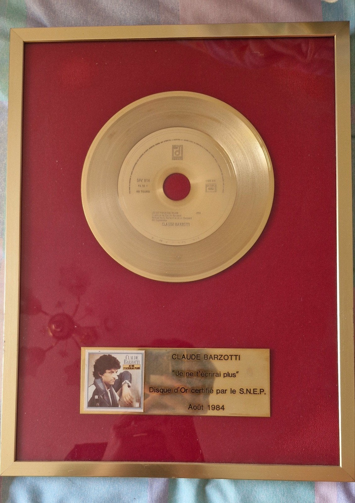 Disque d'or Claude Barzotti, Verzamelen, Muziek, Artiesten en Beroemdheden, Ophalen