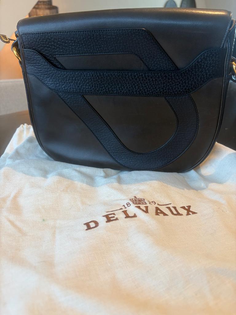 Vintage Delvaux!, Enlèvement ou Envoi, Comme neuf, Noir, Sac à main