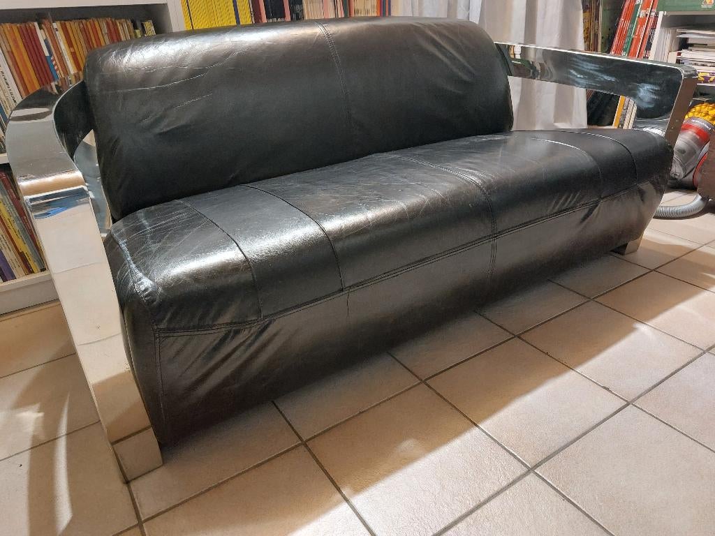 Timothy Oulton - Mars sofa - Aviator look - 30's look, Huis en Inrichting, Zetels | Zetels, Gebruikt, Rechte bank, Driepersoons