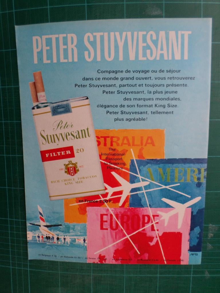 Peter Stuyvesant cigarettes - 13 publicités papier pour 5 €, Enlèvement ou Envoi, Utilisé, Autres types
