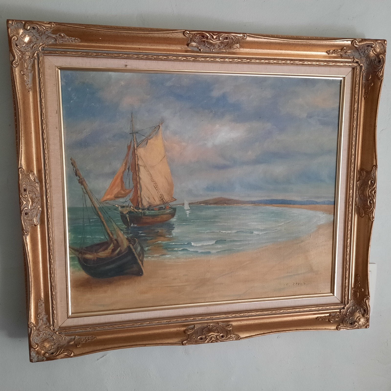 tableau, Antiquités & Art, Art | Peinture | Classique, Peinture à l'huile, Enlèvement, Maritime / eau, Toile