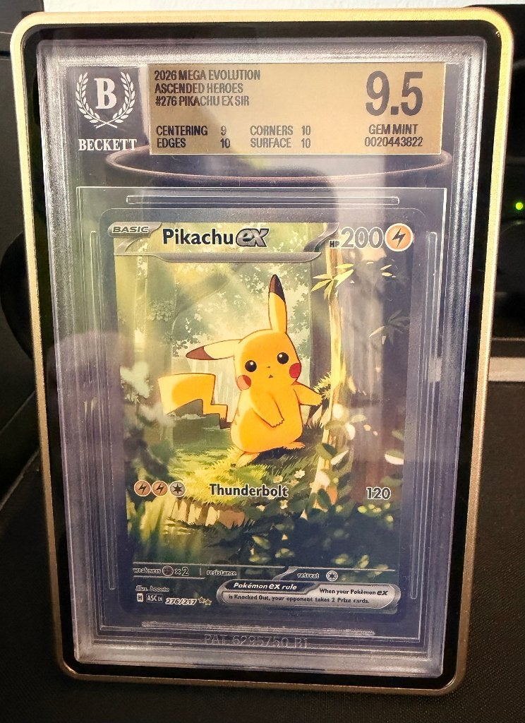 Pikachu ex  -  ( ASC 276) -  BGS9.5   -  (9-10-10-10), Ophalen of Verzenden, Nieuw, Losse kaart, Foil