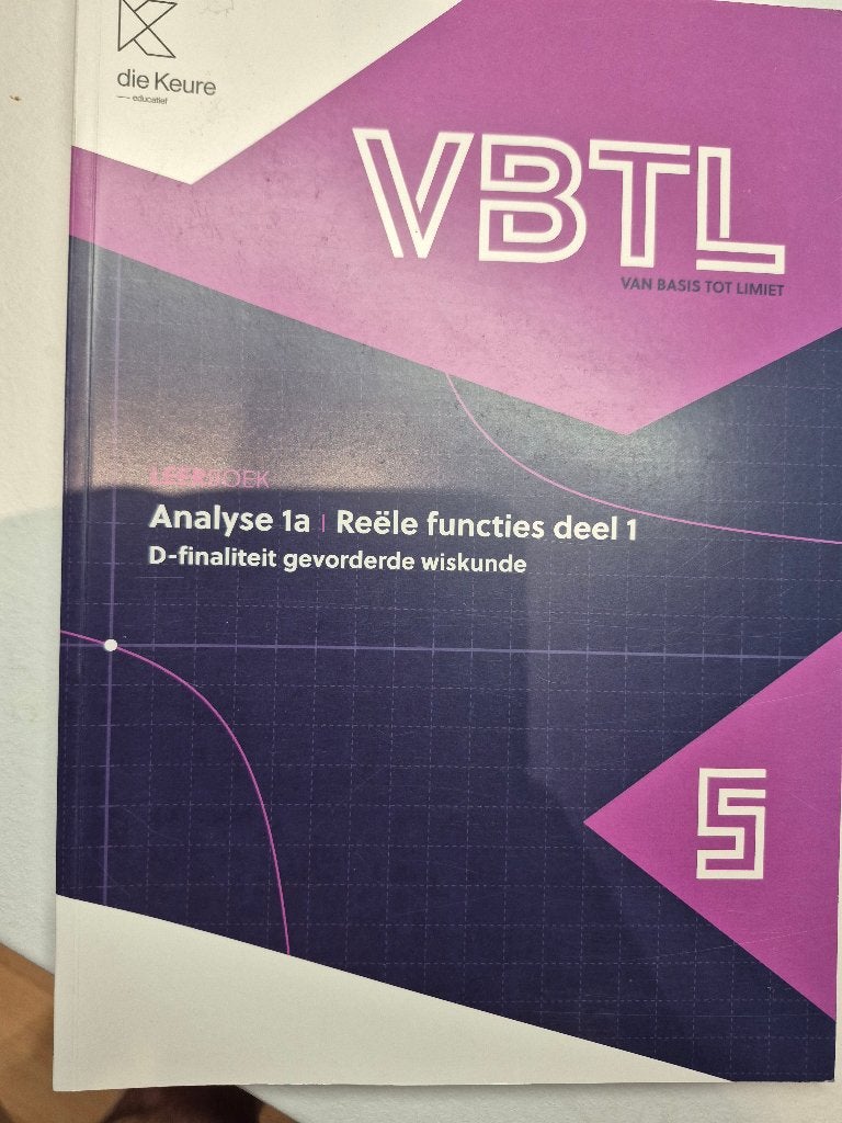 VBTL: Analyse 1a | Reële functies deel 1, Boeken, Ophalen, Zo goed als nieuw, ASO, Wiskunde A
