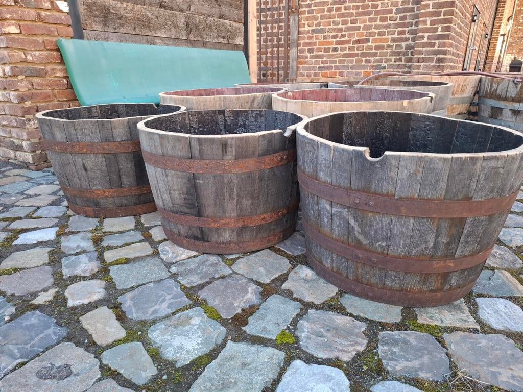 Eiken halve whiskey ton! Rustieke bloembak v vele jaren!, Ophalen
