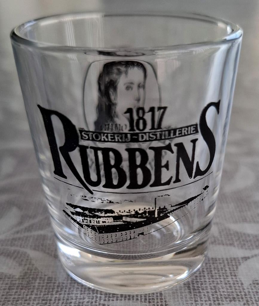 Kleine shotglaasjes.van stokerij Rubbens, Verzamelen, Ophalen, Zo goed als nieuw, Borrel- of Shotglas