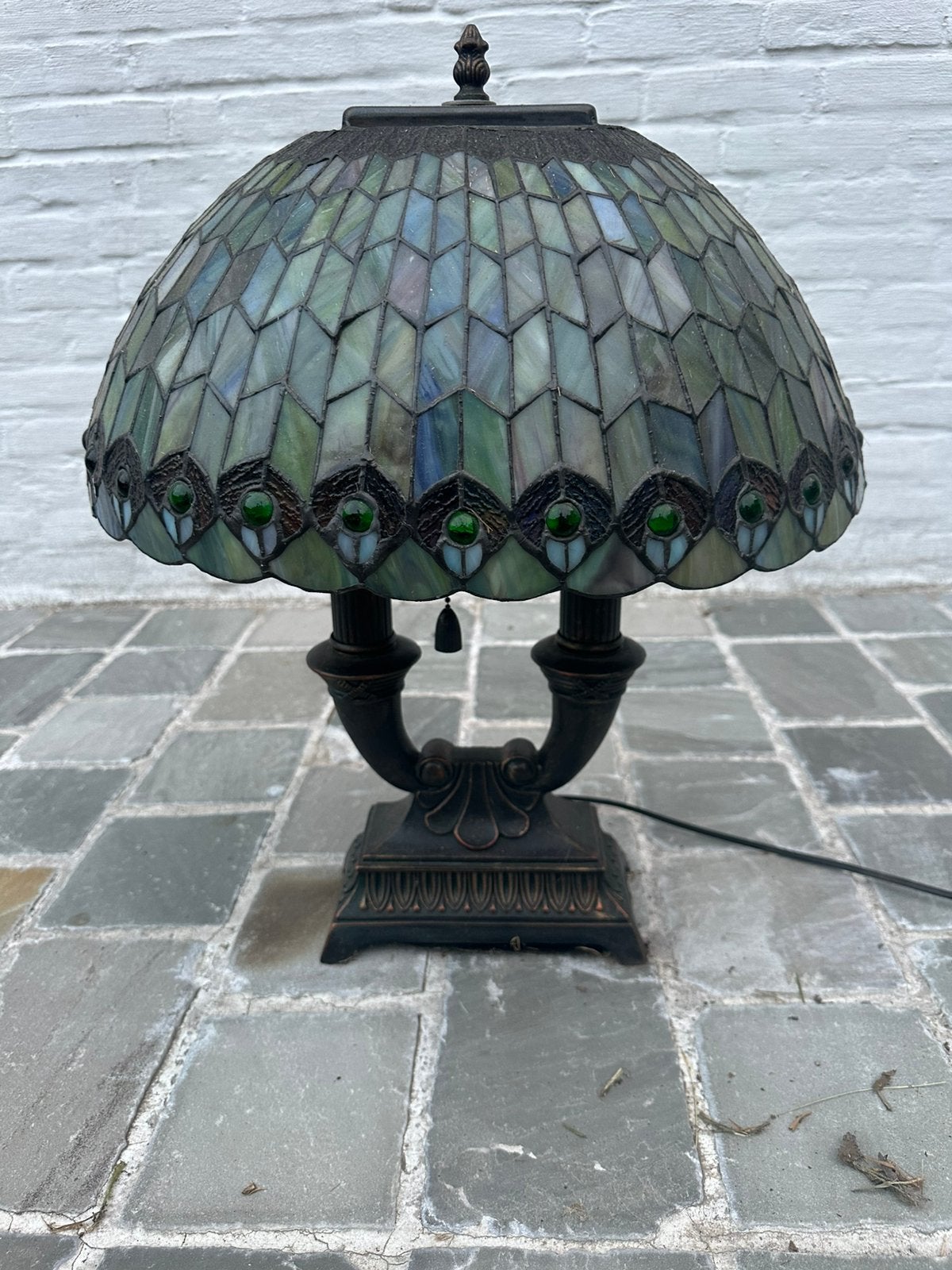Antieke lamp, Huis en Inrichting, Ophalen, Zo goed als nieuw, Glas