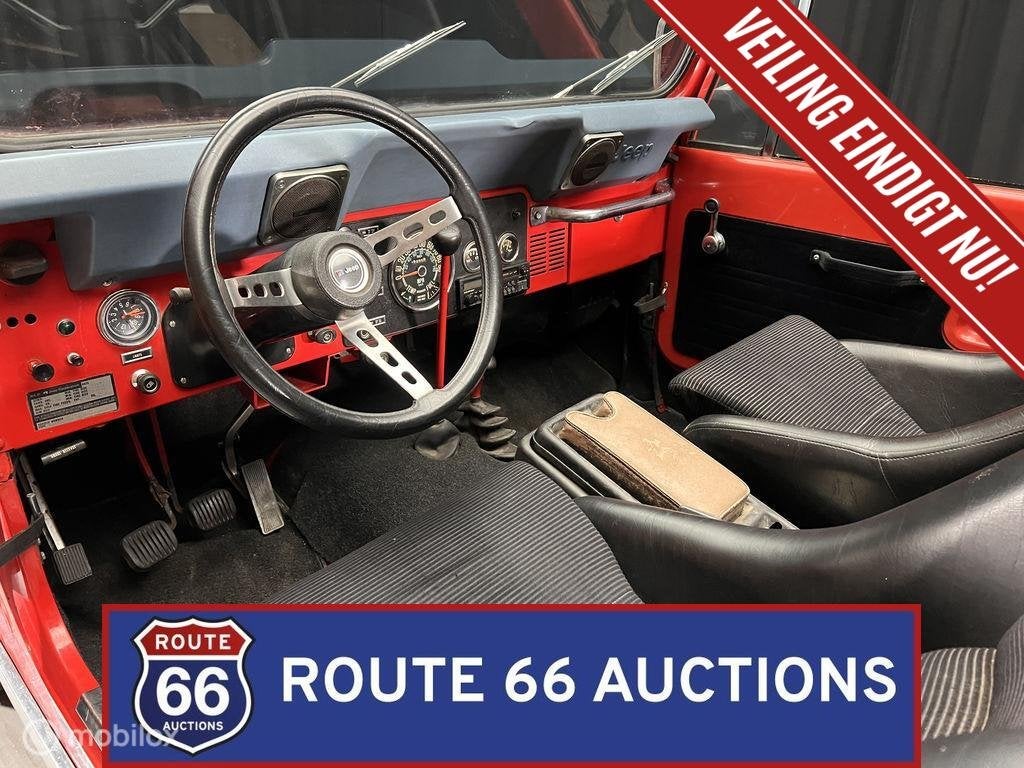 Jeep CJ-7 | 1978 | Route 66 Auctions, Auto's, Jeep, Zwart, Bedrijf, Handgeschakeld
