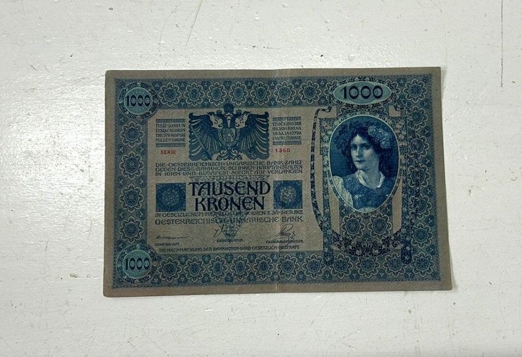 Bankbiljet 1902 Oostenrijk 1000 Kronen, Ophalen of Verzenden, Oostenrijk, Los biljet
