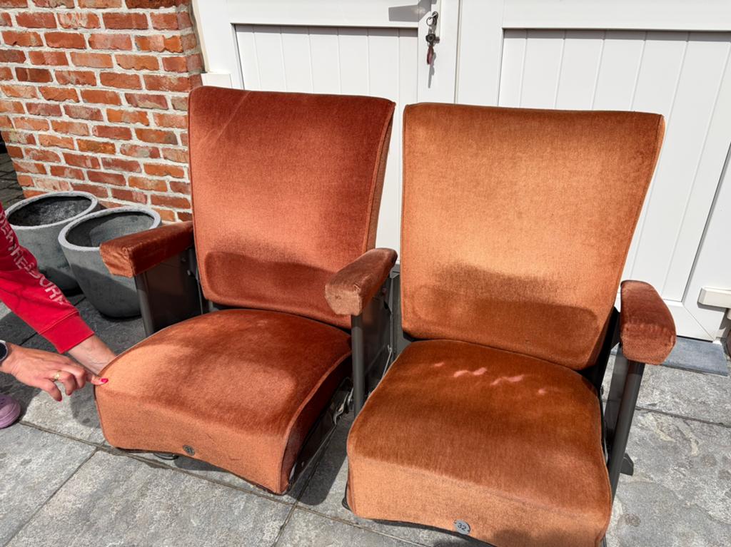 2 x 2 stoelen Expo 58 theater, Ophalen, Zo goed als nieuw