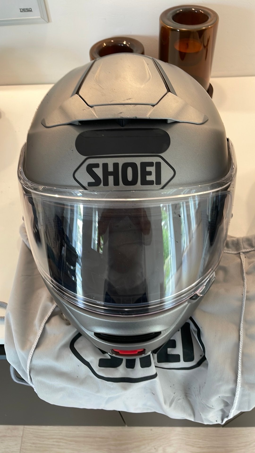 Shoei dames helm goede staat met bluetootch communicatie, Motoren, Ophalen of Verzenden, Dames, Shoei