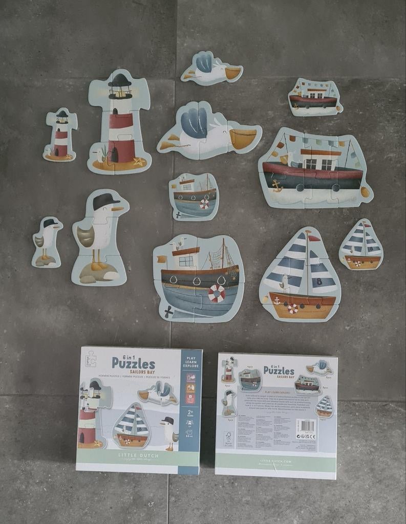 Little dutch puzzel - Vormen puzzel 6 in 1 - 2+, Ophalen