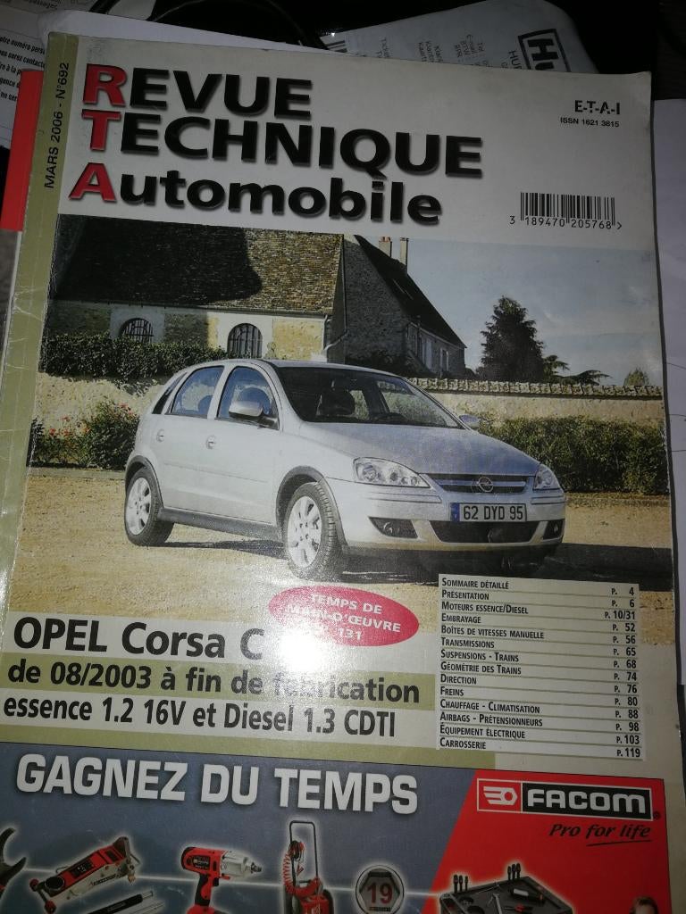 RTA OPEL Corsa C PHASE 2, Enlèvement ou Envoi