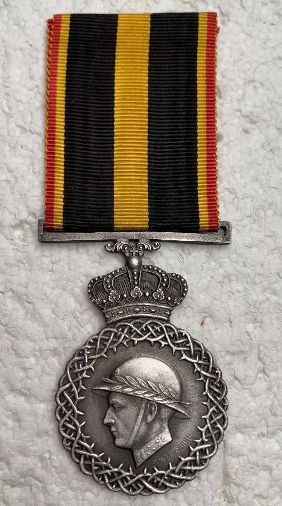 Medaille National Verbond Oud-Soldaten Leopold-III 1934-1951, Collections, Enlèvement ou Envoi, Armée de terre, Ruban, Médaille ou Ailes