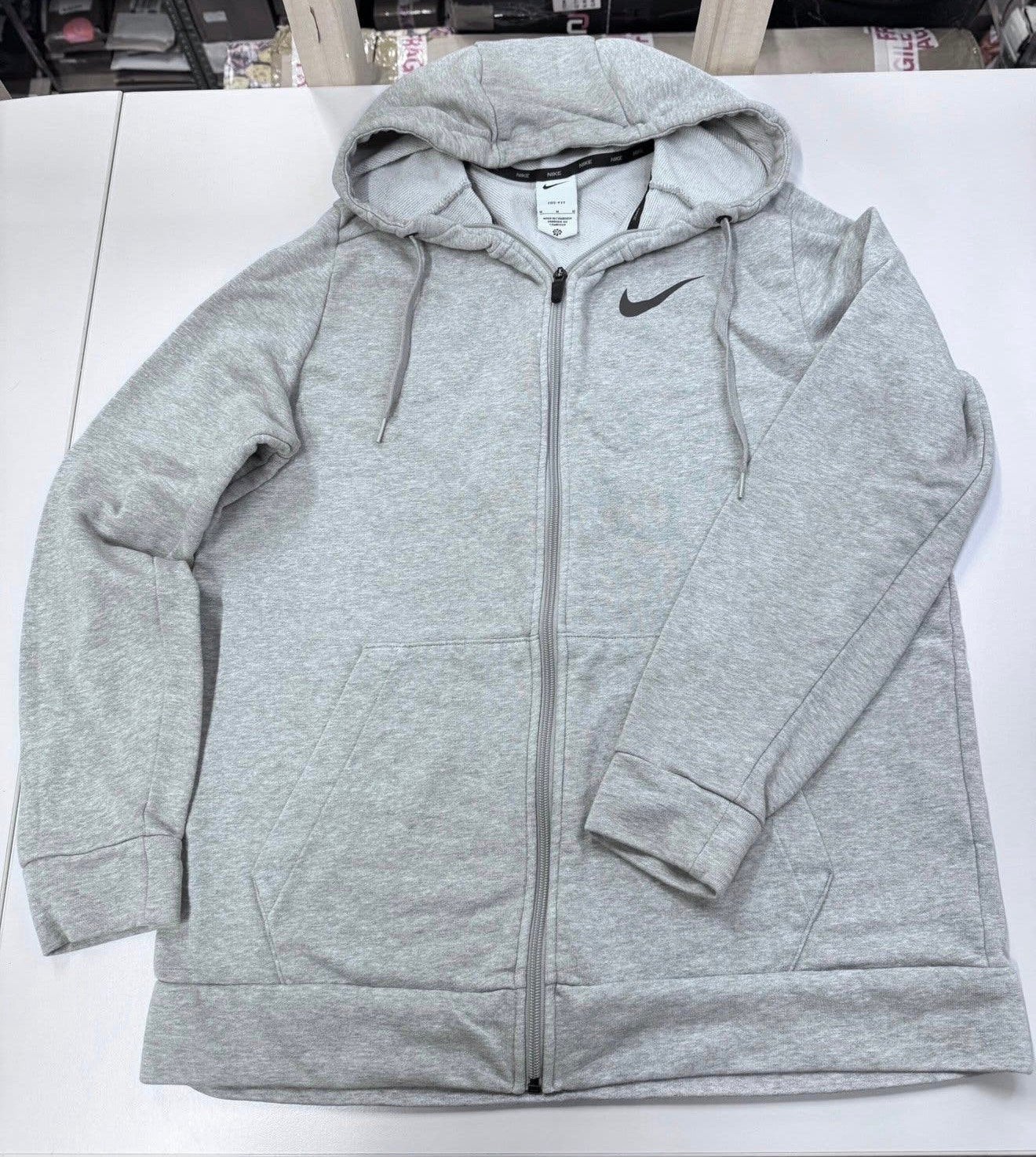 original Nike hoodie vest grijs maat M met rits mannen heren, Ophalen of Verzenden, Zo goed als nieuw, Maat 48/50 (M), Grijs
