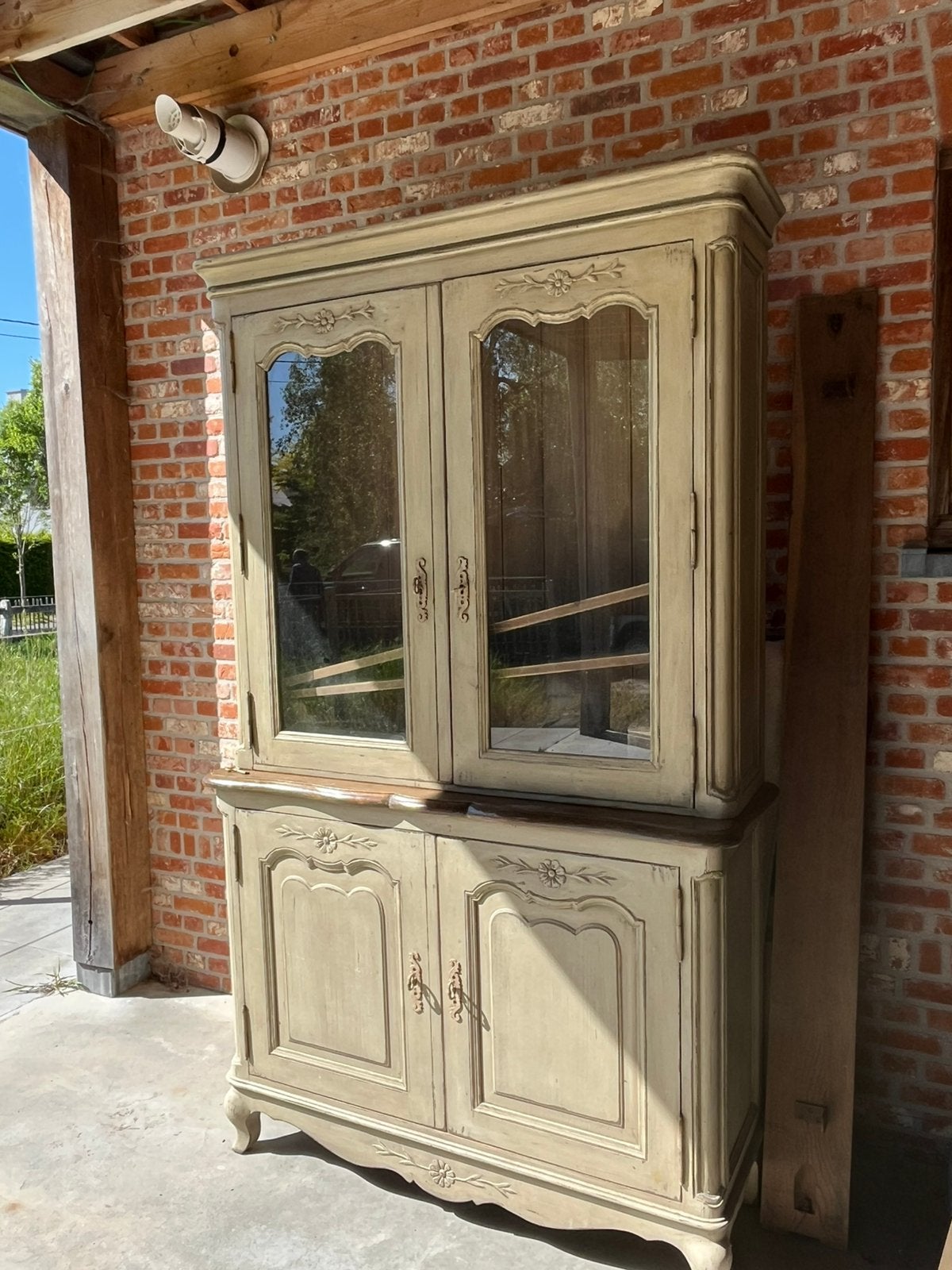 landelijke vitrine kast, 25 à 50 cm, Avec tablette(s), Utilisé, Autres essences de bois