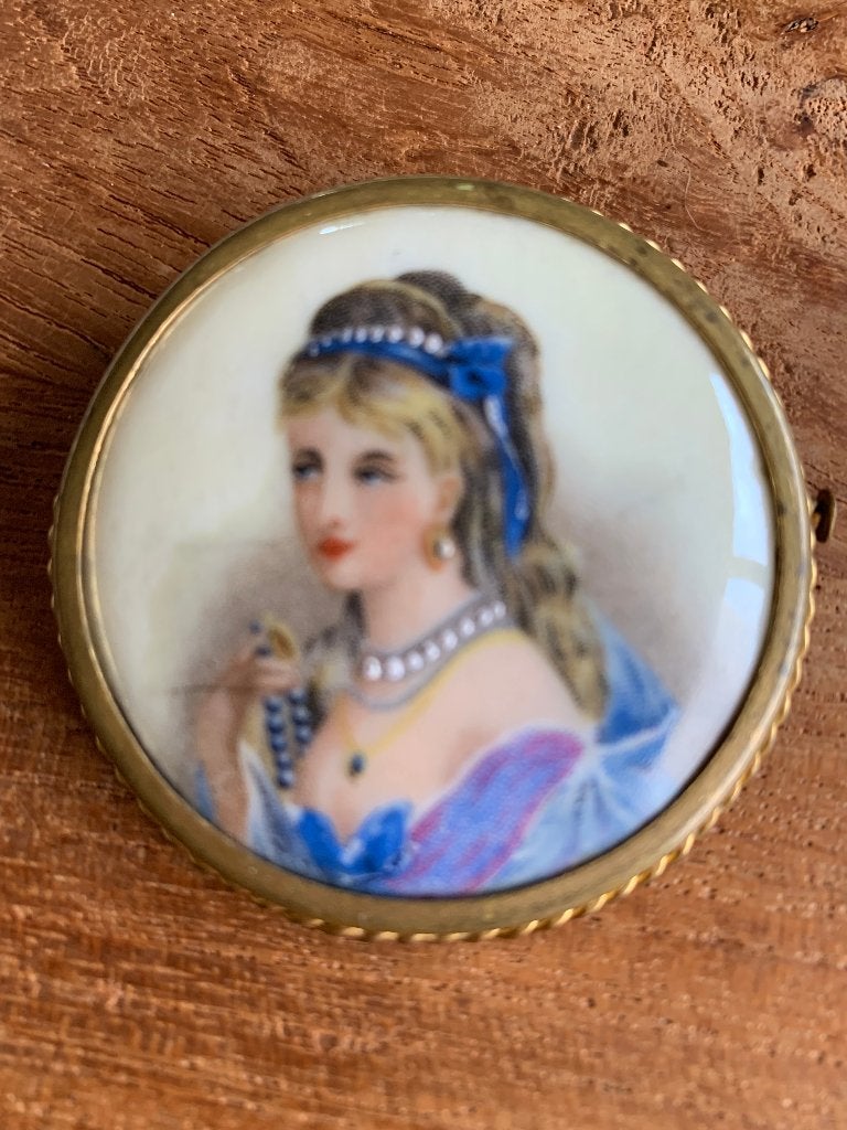 Antieke broche Limoges, Bijoux, Sacs & Beauté, Enlèvement ou Envoi, Broche, Doré