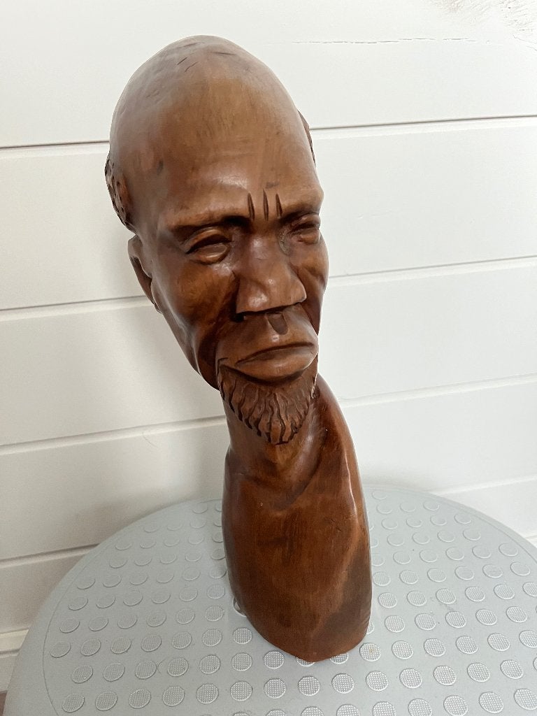 Afrikaans houten buste, Antiek en Kunst, Buste, Ophalen of Verzenden, Handgemaakt, 20 - 50 cm
