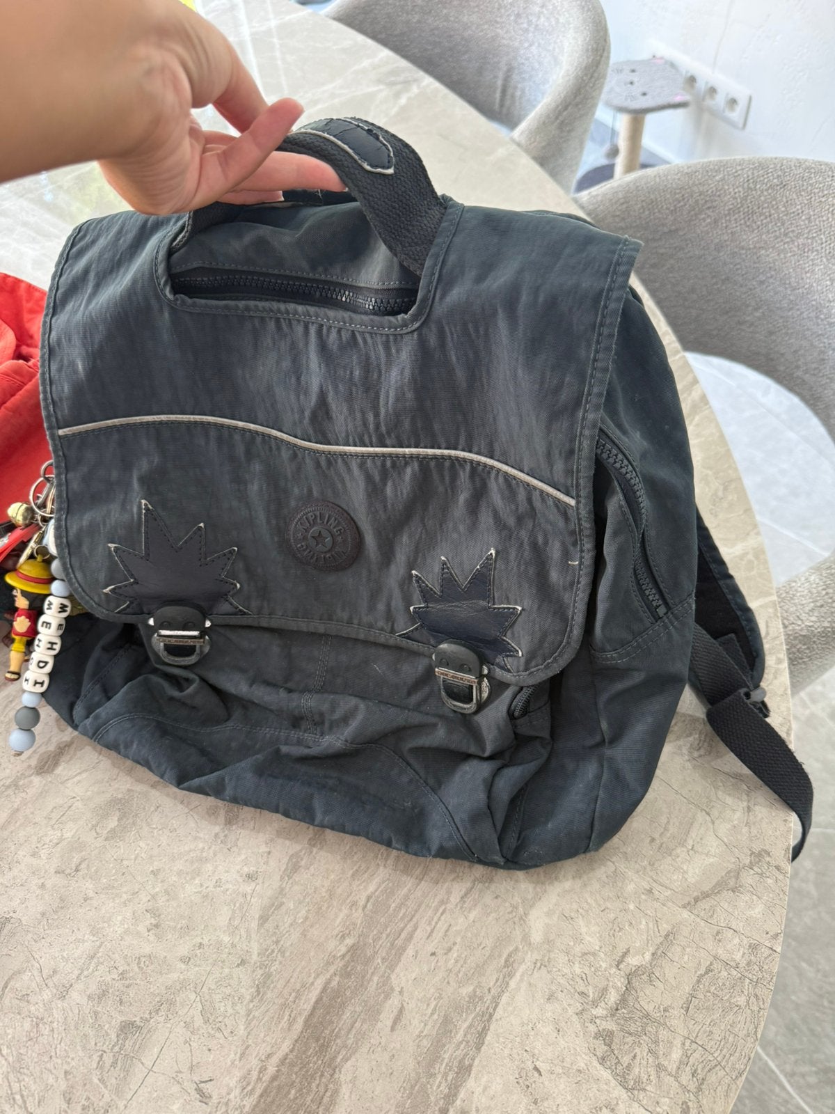 Cartable Kipling bleu marine, Enlèvement ou Envoi, Comme neuf, Bleu