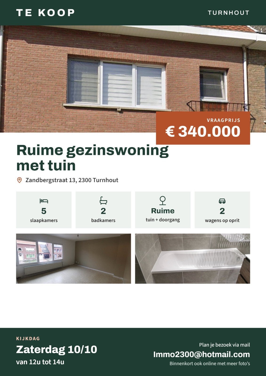Maison familiale à vendre à Turnhout, Immo, Turnhout, Maison 2 façades, 200 à 500 m², 5 pièces