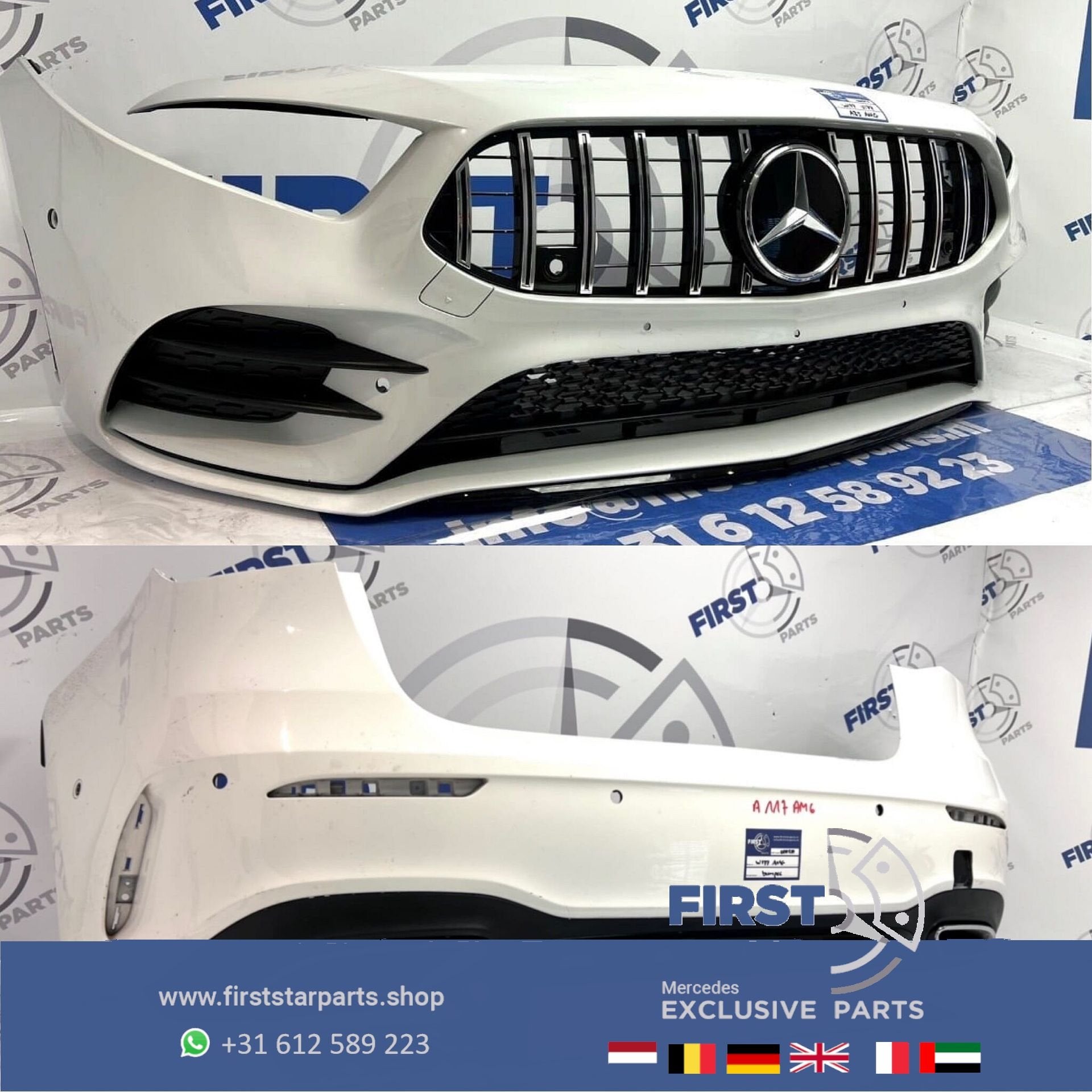 W177 AMG BUMPER PAKKET WIT origineel Mercedes 2019-2022 VOOR, Auto-onderdelen, Gebruikt, -, Ophalen of Verzenden, Bumper