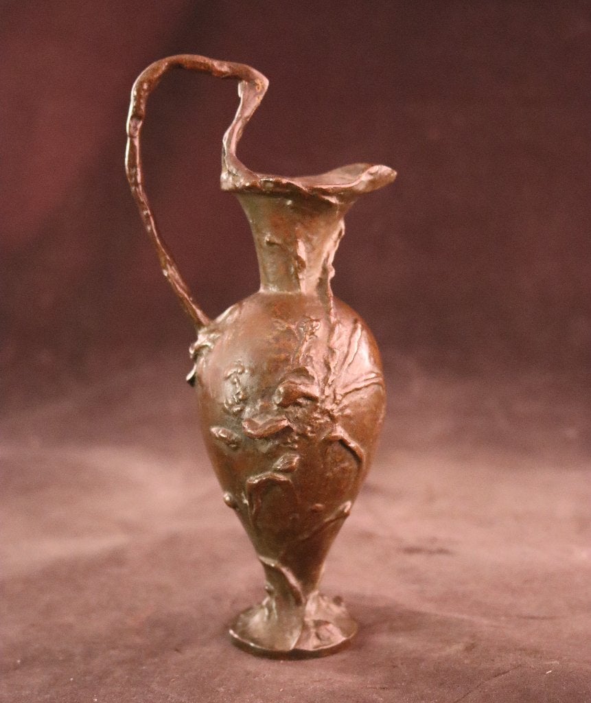 Antiek bronzen Art Nouveau vaasje, Ophalen of Verzenden