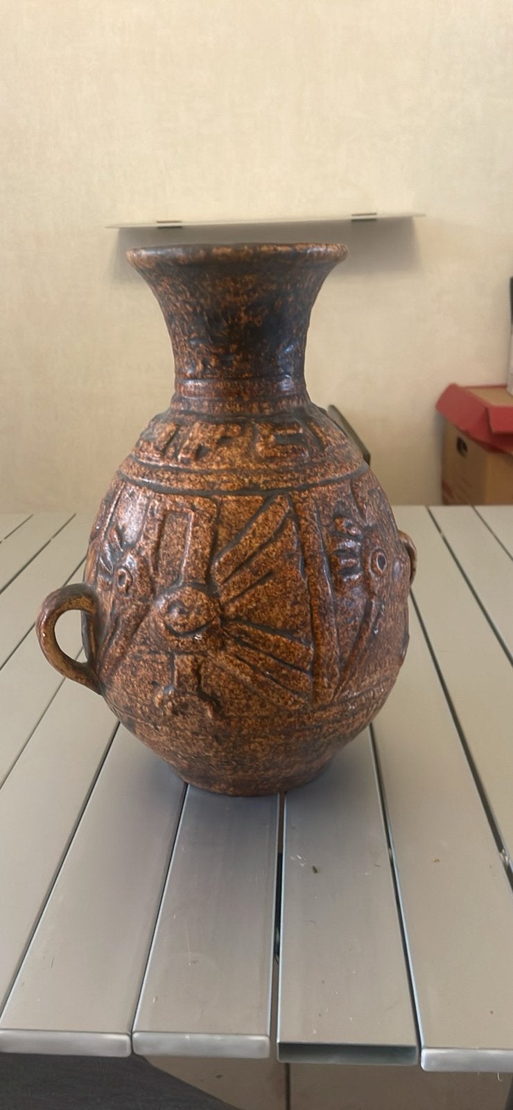 Vase vintage en céramique JASBA - Années 60/70 - relief, Enlèvement