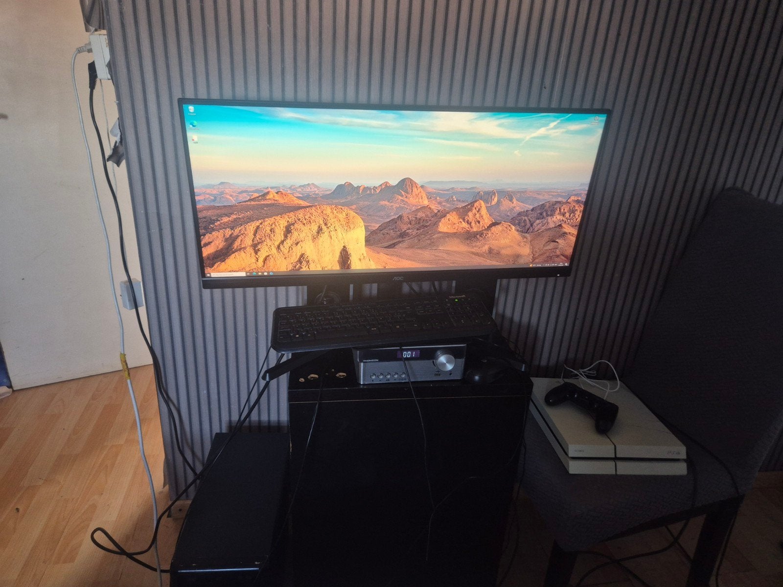Complete gaming set – AOC monitor, pc, PS4, speakers & acces, Ophalen of Verzenden