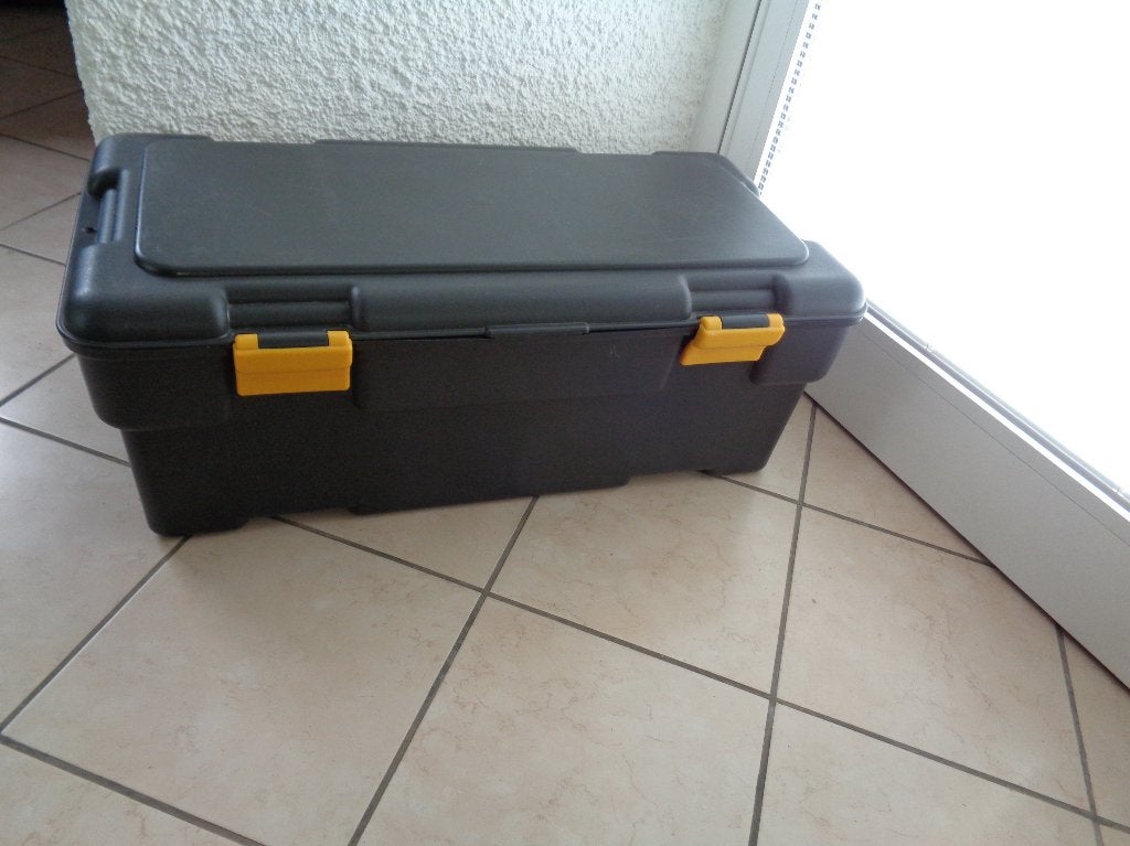 Coffre De Rangement Voyager gris., Maison & Meubles, Accessoires pour la Maison | Coffres, Enlèvement, Utilisé, Autres matériaux