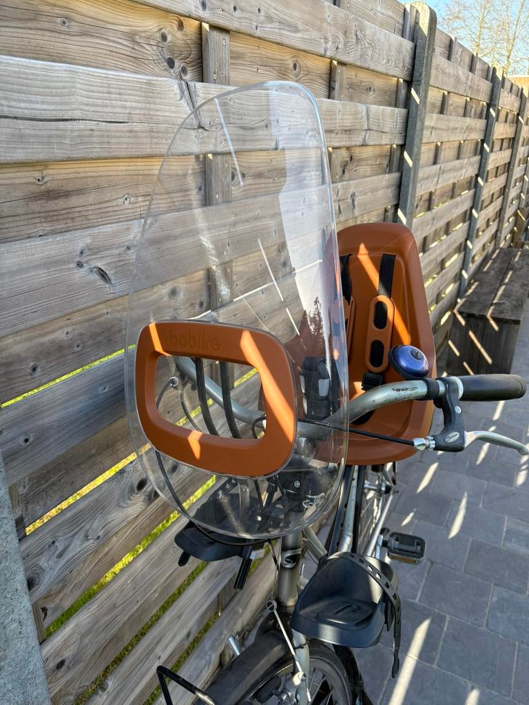 Fietsstoel bobike met windscherm, Fietsen en Brommers, Ophalen, 9 t/m 18 kg, Voorzitje, Voetsteuntjes