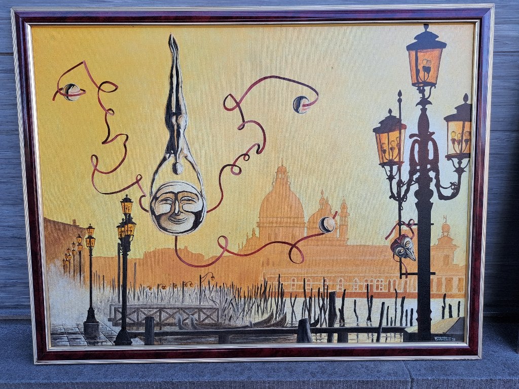 huile sur toile venise  signe francis wuillot, Enlèvement