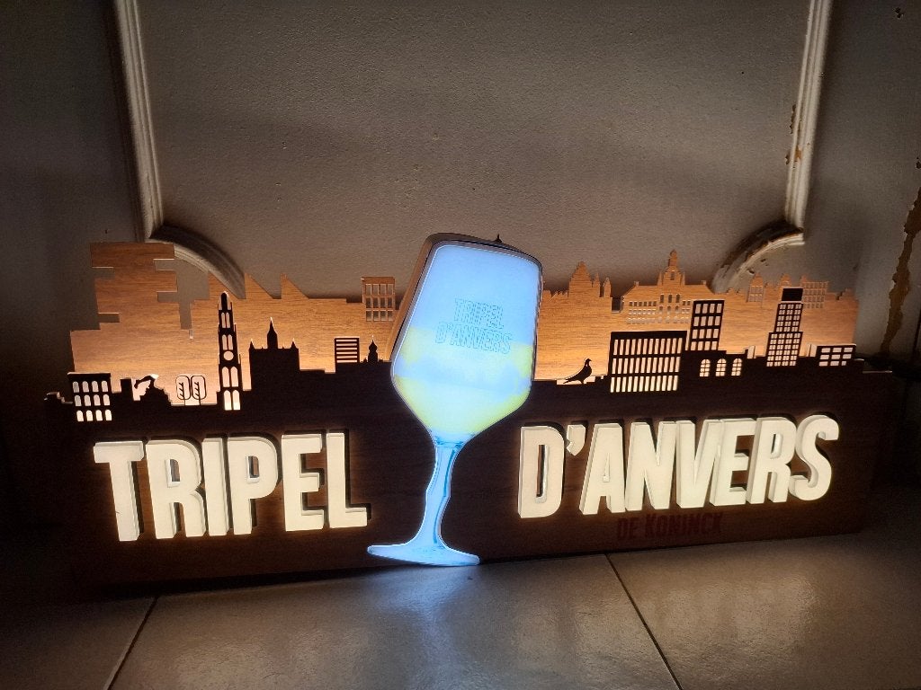 Lichtreclame Tripel d'Anvers, Ophalen of Verzenden, Nieuw, Lichtbak of (neon) lamp