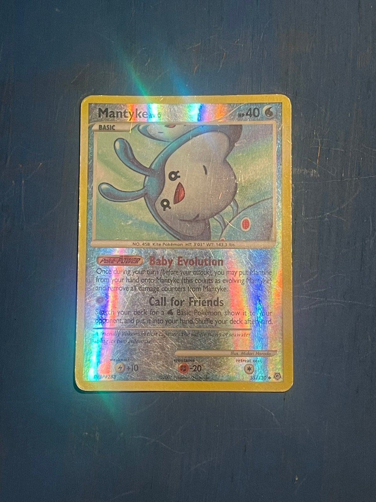 Pokémon Mantyke 55/130 Holo – Vintage – Bieden, Ophalen, Gebruikt, Losse kaart