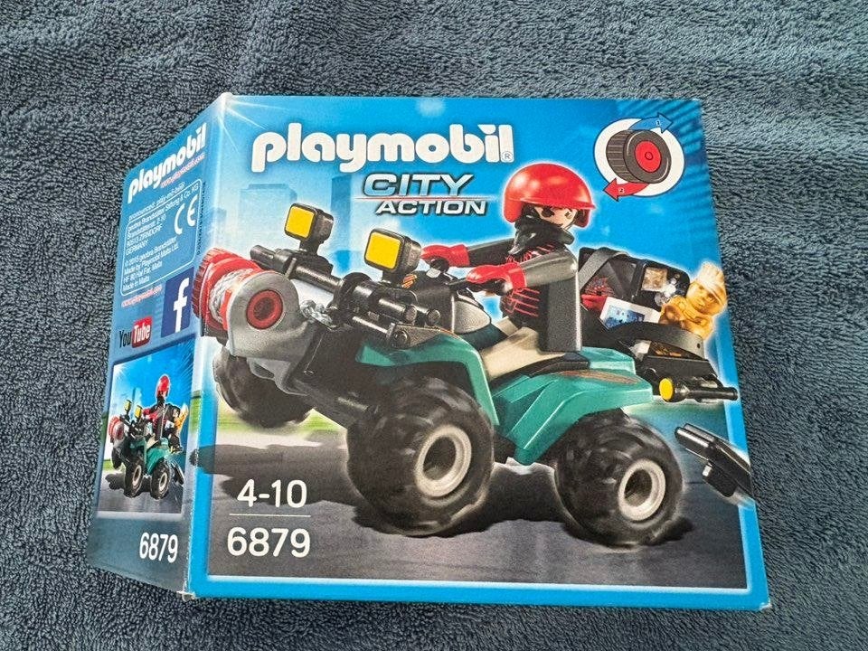 Playmobil City Action 6879 - Quad avec treuil et bandit, Bâtiment, Comme neuf, City action, Kit complet
