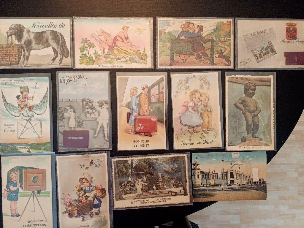 13 Belgische systeemkaarten(leporello), Collections, Cartes postales | Thème, Enlèvement ou Envoi