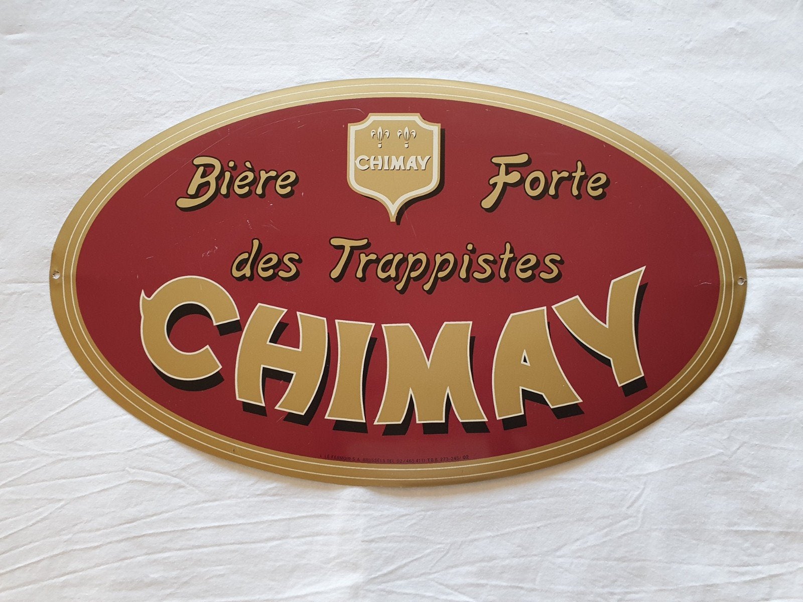 Trappistes Chimay plaque émaillée, Collections, Enlèvement ou Envoi