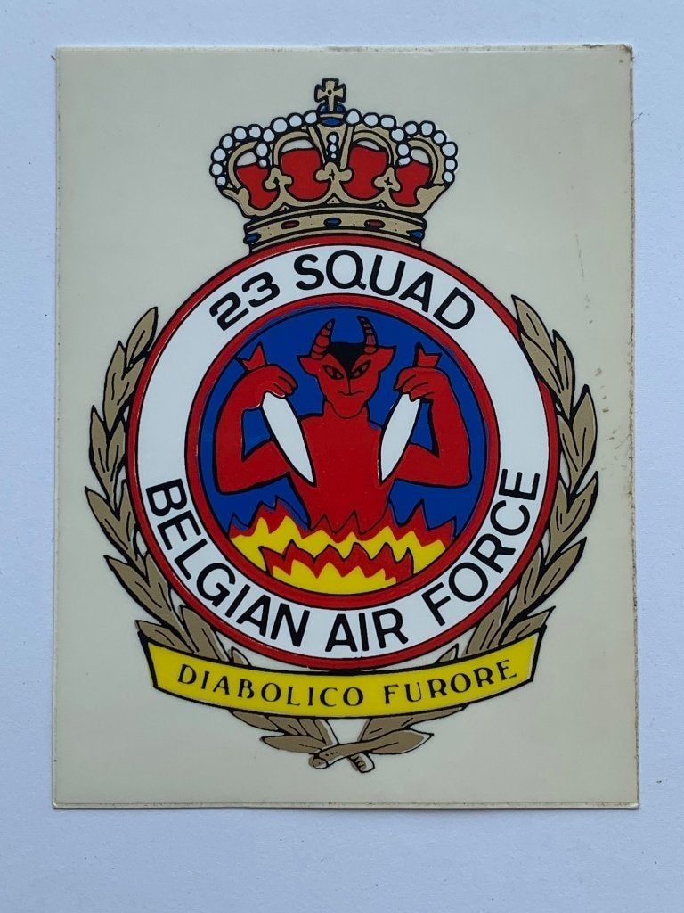 Autocollant 23SQN Devils Force Aérienne Belge, Enlèvement ou Envoi, Armée de l'air, Autres types