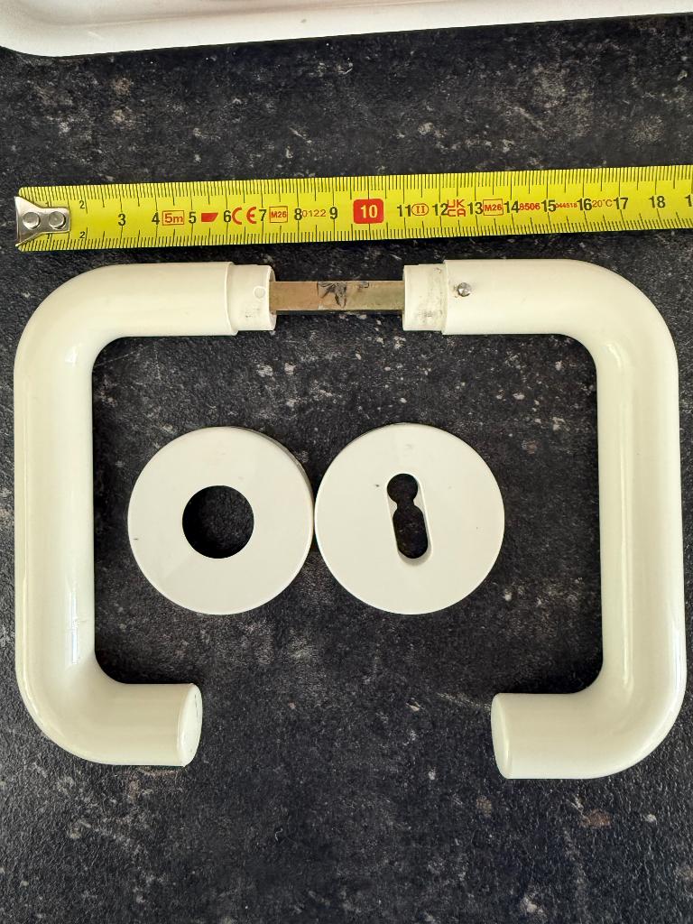 Poignées de porte blanches, Ophalen, Gebruikt, Overige materialen, Klink of Kruk