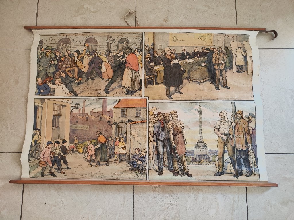 Antieke schoolplaat Edmond Van Offel– jaren 1920, Antiquités & Art, Antiquités | Cartes scolaires, Enlèvement, Autres thèmes