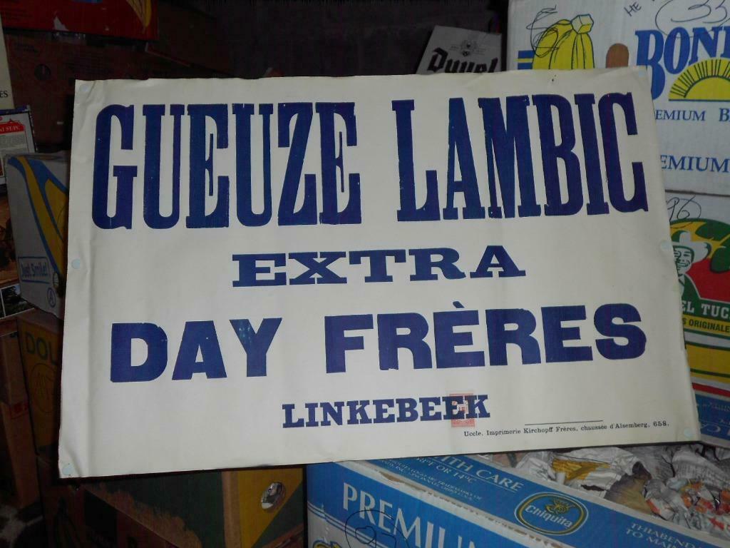 Beersign.Reclame.Extra Day Freres.Linkebeek.Gueuze.Lambic, Ophalen of Verzenden, Gebruikt, Reclamebord