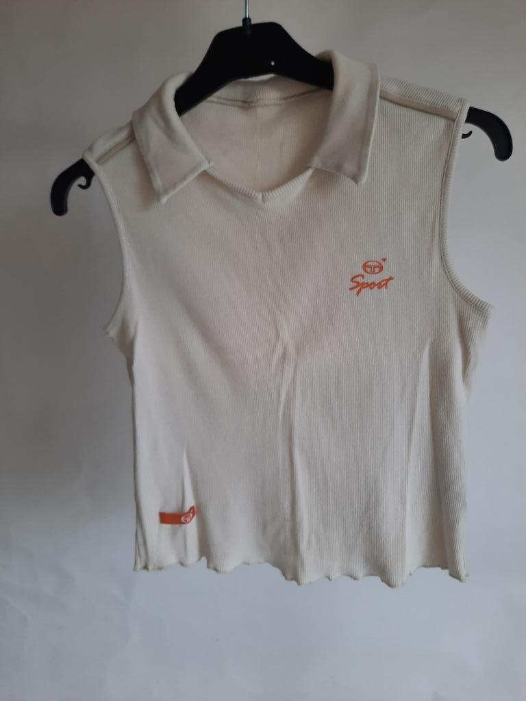 Sportshirt Sergio Tachini / ecru / small, Enlèvement ou Envoi, Sport de raquette, Porté, Taille 36 (S)