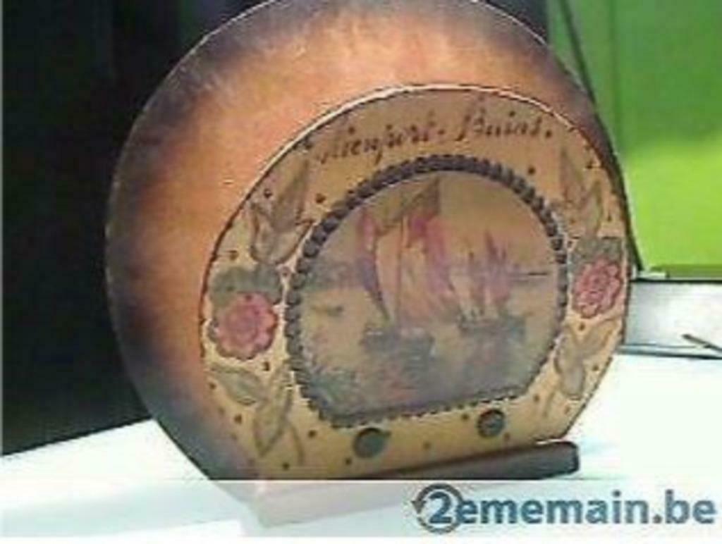 Zeer oude brievenhouder in geverfd hout en gemerkt Nieuport., Antiek en Kunst, Ophalen of Verzenden
