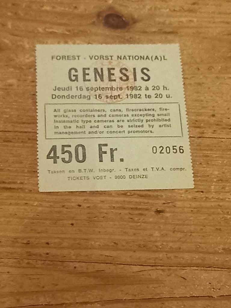 Ticket van Genesis, Tickets en Kaartjes, Eén persoon, September, Rock of Poprock