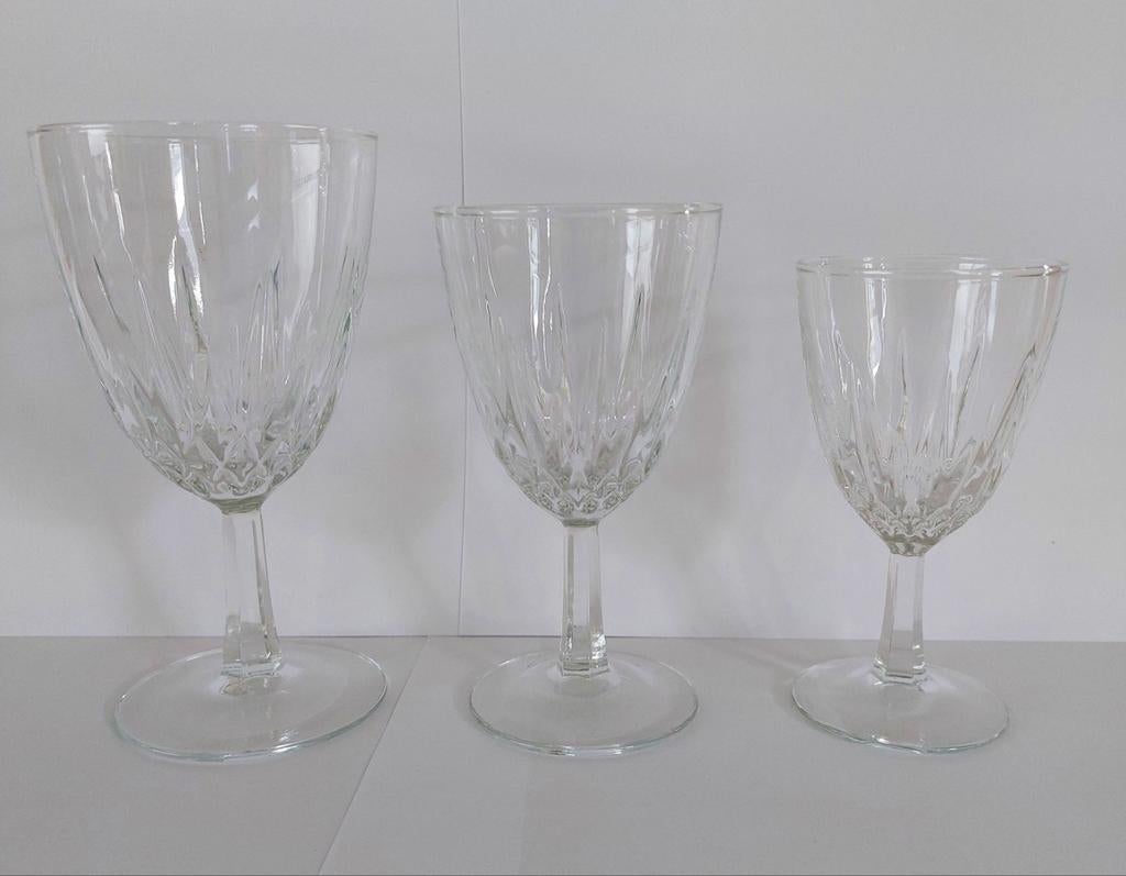 31delig set kristallen wijnglazen Luminarc glazen 22/14/8 cl, Ophalen of Verzenden
