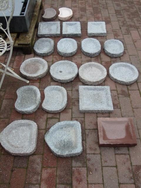 Vogelbad granieten stenen voederbak, grote selectie, Tuin en Terras, Ophalen of Verzenden, Nieuw, Steen, Overige typen