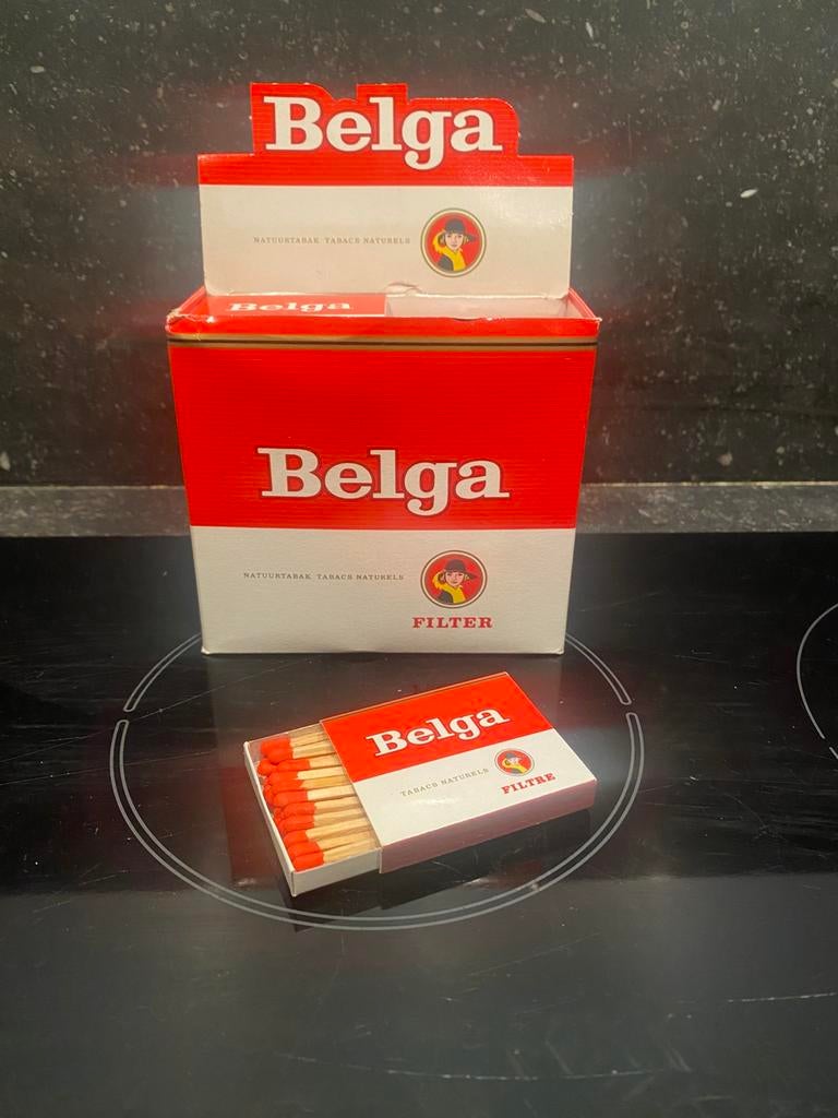 BELGA display met 40 luciferdoosjes, Verzamelen, Ophalen of Verzenden, Zo goed als nieuw, Overige typen