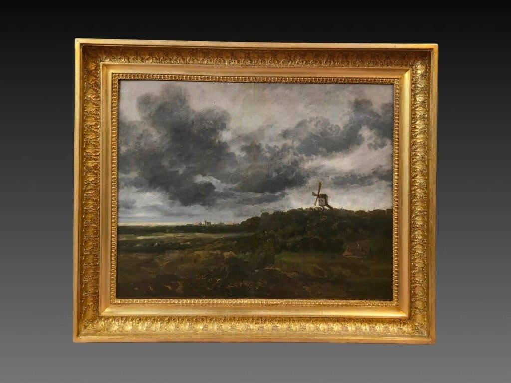 Anonyme, paysage au moulin, huile sur toile, Enlèvement ou Envoi
