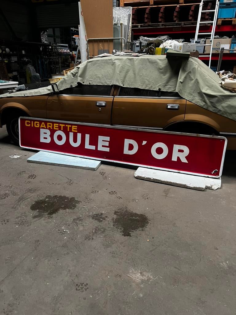 Groot emaille bord Boule D’Or jaren 50, Verzamelen, Ophalen