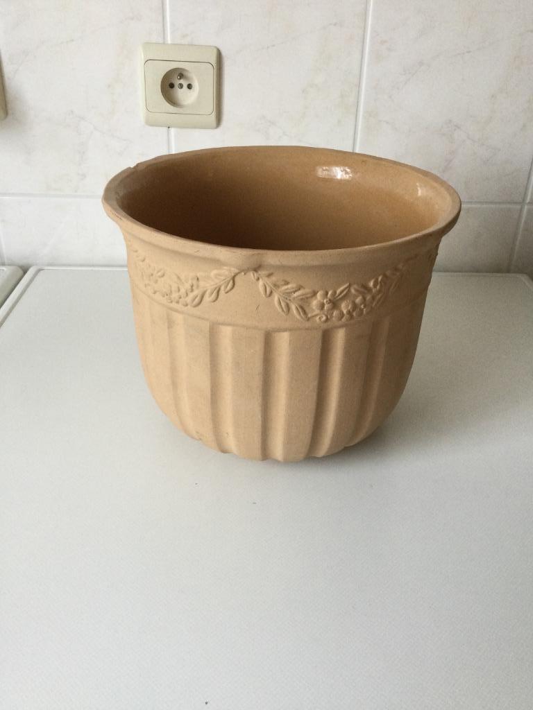 Aardewerken bloempot - cachepot met versiering, Enlèvement ou Envoi, Poterie